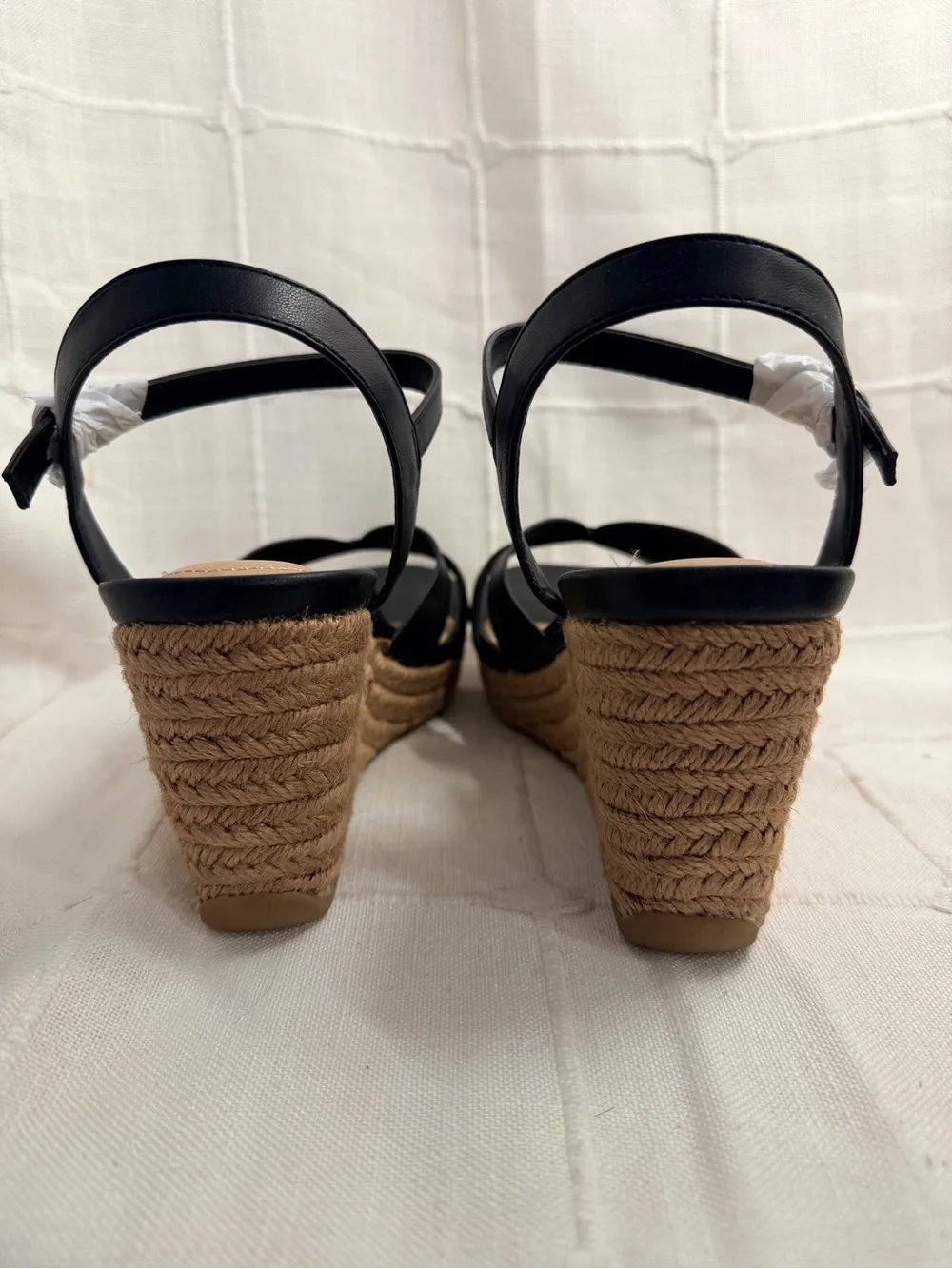 Kenneth Cole Reaction Comi Black Espadrille Wedge Sandals Size 11M NEW
